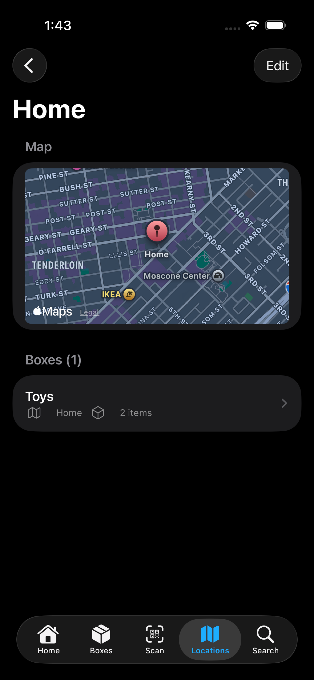 Locations view